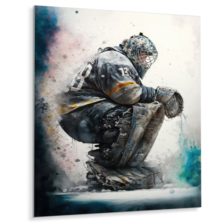 Latitude Run® Hockey Goalie I Unframed Print on Metal Wayfair